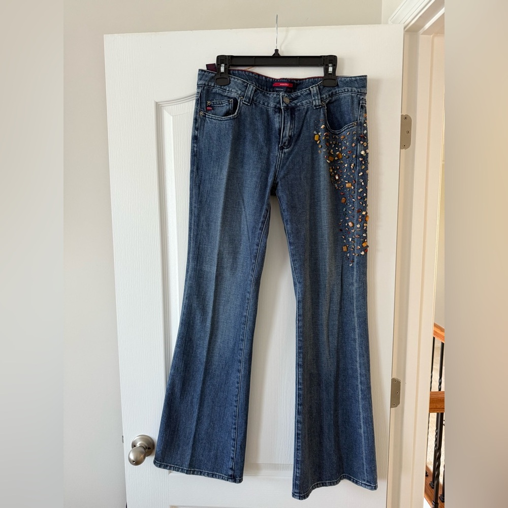 Embellished BCBG Boot Cut Blue Jeans
